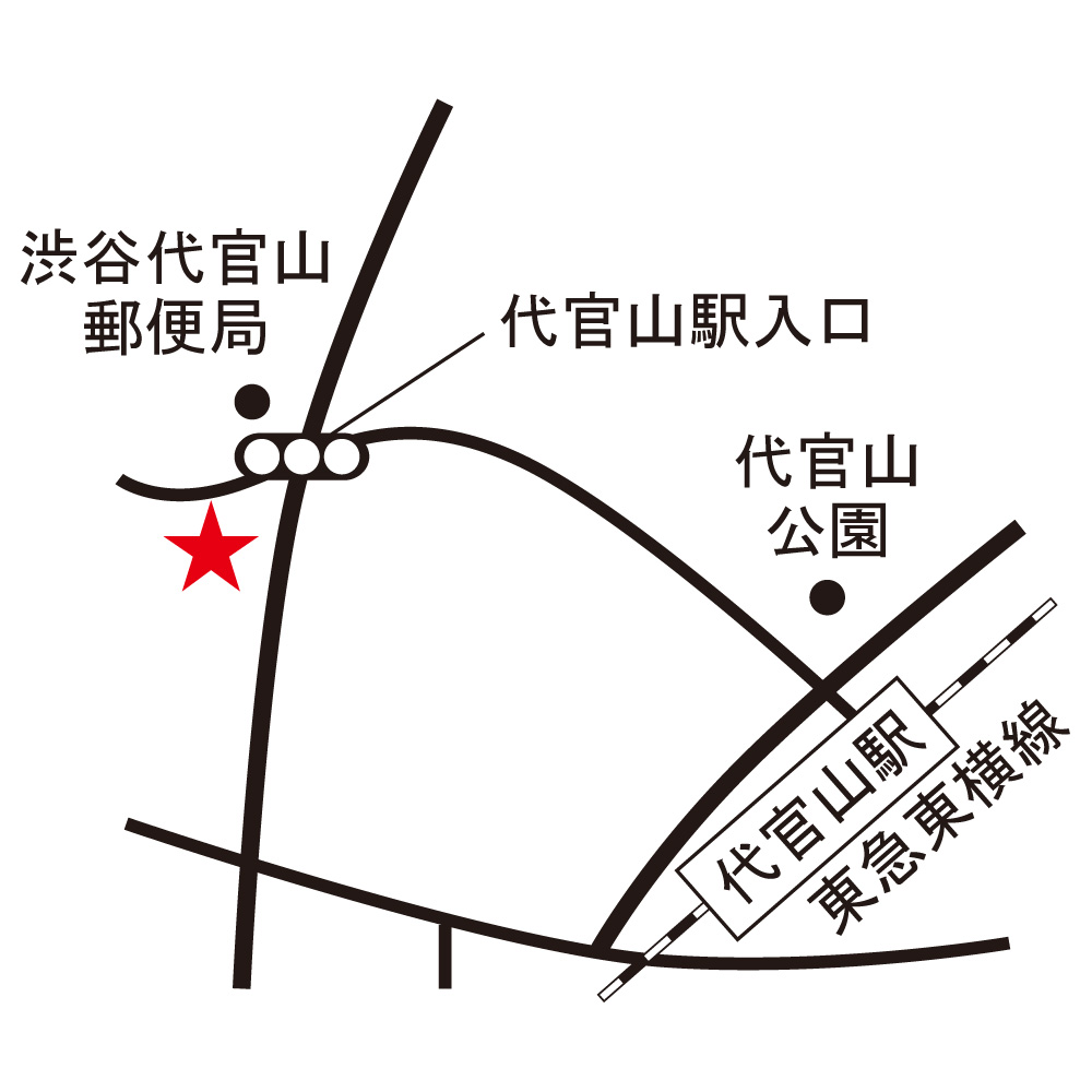 東京代官山店へのアクセスマップ